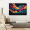 Banen - Golven - Kleurrijk - Abstract canvas 2cm klein -sfeer6