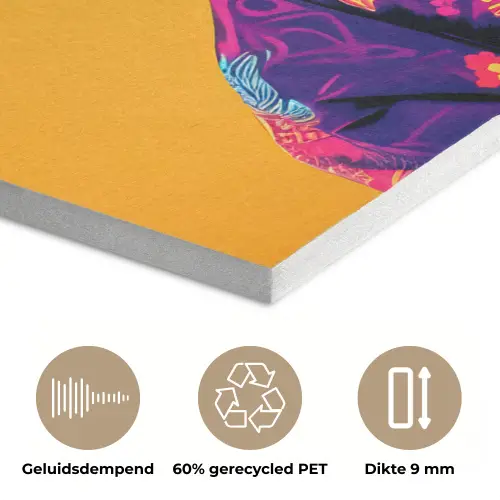 Aap - Kimono - Bloemen - Hoofdtooi PET vilt klein -closeup_NL