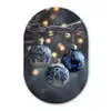 Kerstbal - Versierd - Blauw Wandcirkel Ovaal Forex klein -3d