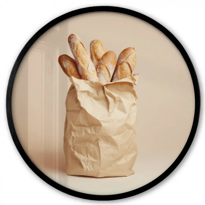 Baguette - Brood - Stokbrood - Beige Fotolijst rond zonder passe partout klein -3d