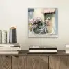 Fiets - Pastelkleuren - Bloemen aluminium wit klein -sfeer1