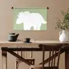 Dino - Triceratops - Dinosaurus - Groen Wandkleed katoen klein -sfeer6