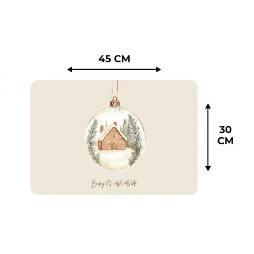Quote - Winter - Kerst - Beige - Kerstbal Placemat vinyl groot -specs