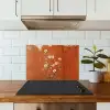 Bloemen - Wit - Subtiel - Roestkleur keuken achterwand spatscherm klein -sfeer2