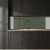 Groen - Effen kleur - Olijfgroen keuken achterwand 2 middel 871 -sfeer1