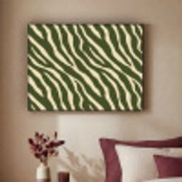 Zebra - Patroon - Groen Textielframe zwart klein 947 -sfeer1