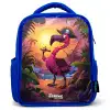 Piraten flamingo op een tropisch pad Kinderrugzak - Blauw middel -3d