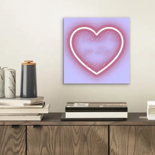 I liked it so it's mine - Neon hart - Paars aluminium wit klein -sfeer1