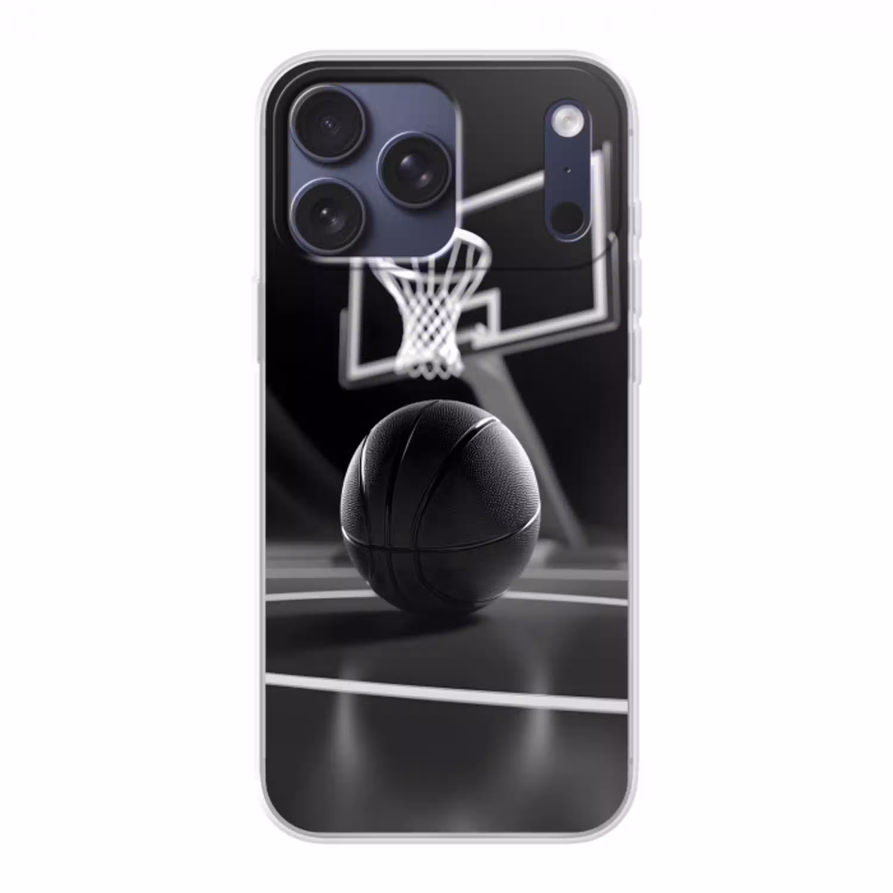 Basketbal - Basketbalveld - Lichtlijnen Telefoonhoesje iPhone 17 Pro Max klein -3d