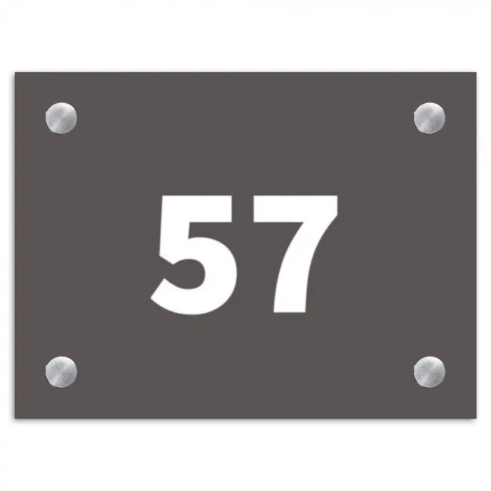Grijs - Traditioneel Naambord Rechthoek middel -3d
