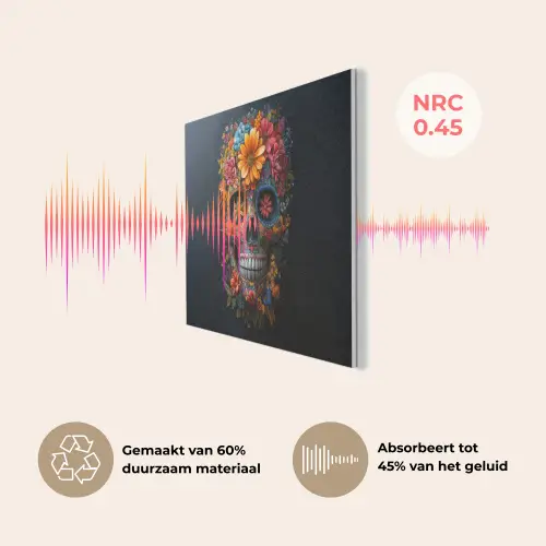 Bloemen - Kleurrijk - Schedel PET vilt klein -USP_NL