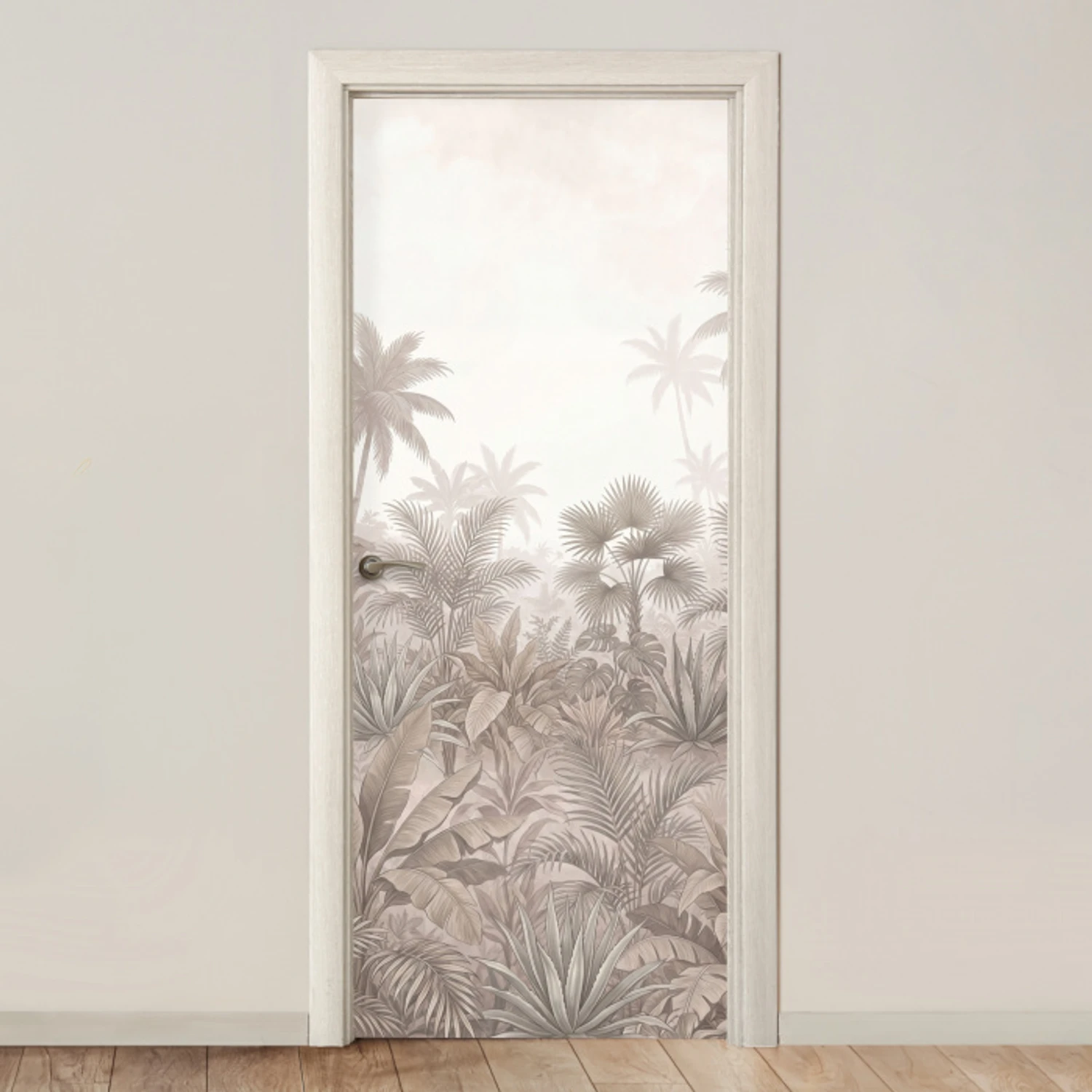 Jungle - Tropisch - Natuur -Vintage - Beige deurposter klein -3d_beige