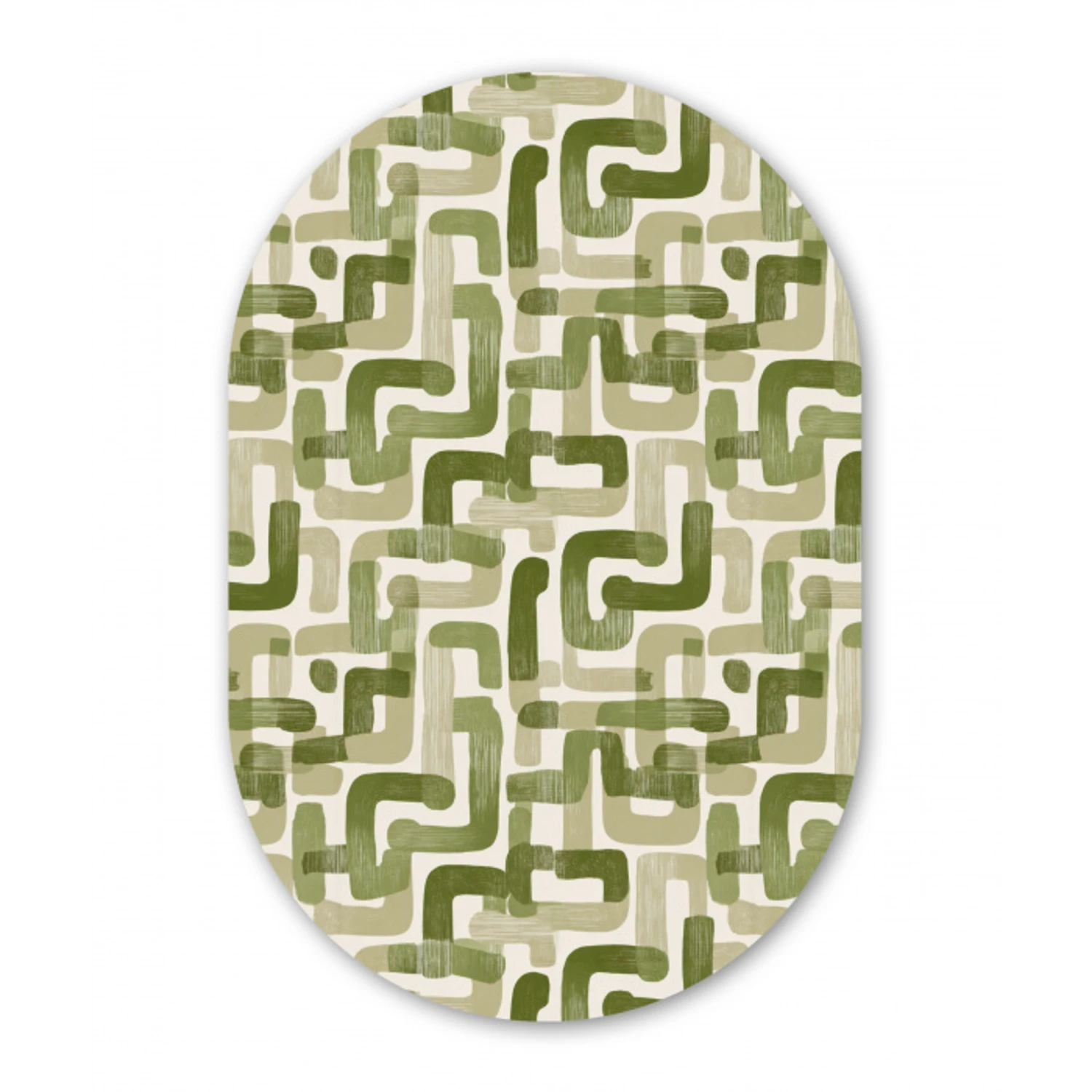 Modern - Grafisch - Groen Wandcirkel Ovaal Forex klein 630 -3d