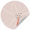 Bloemen - Abstract - Pastel Wandcirkel behangsticker klein -3d