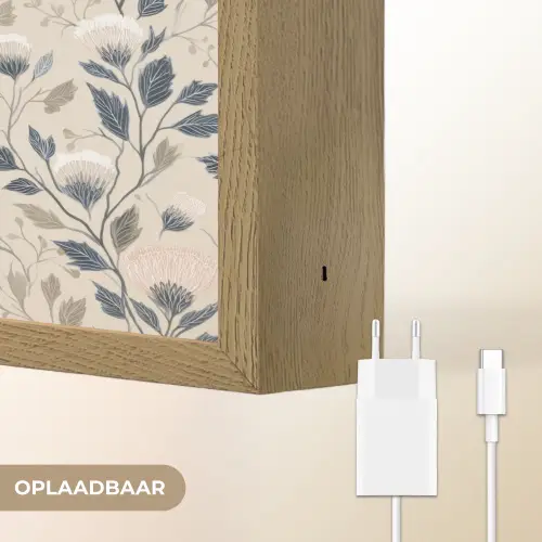Klassiek - Botanisch - Kleurrijk Light Box met batterij (Wandlamp) middel 907 -USP_websiteoplaadbaarNL