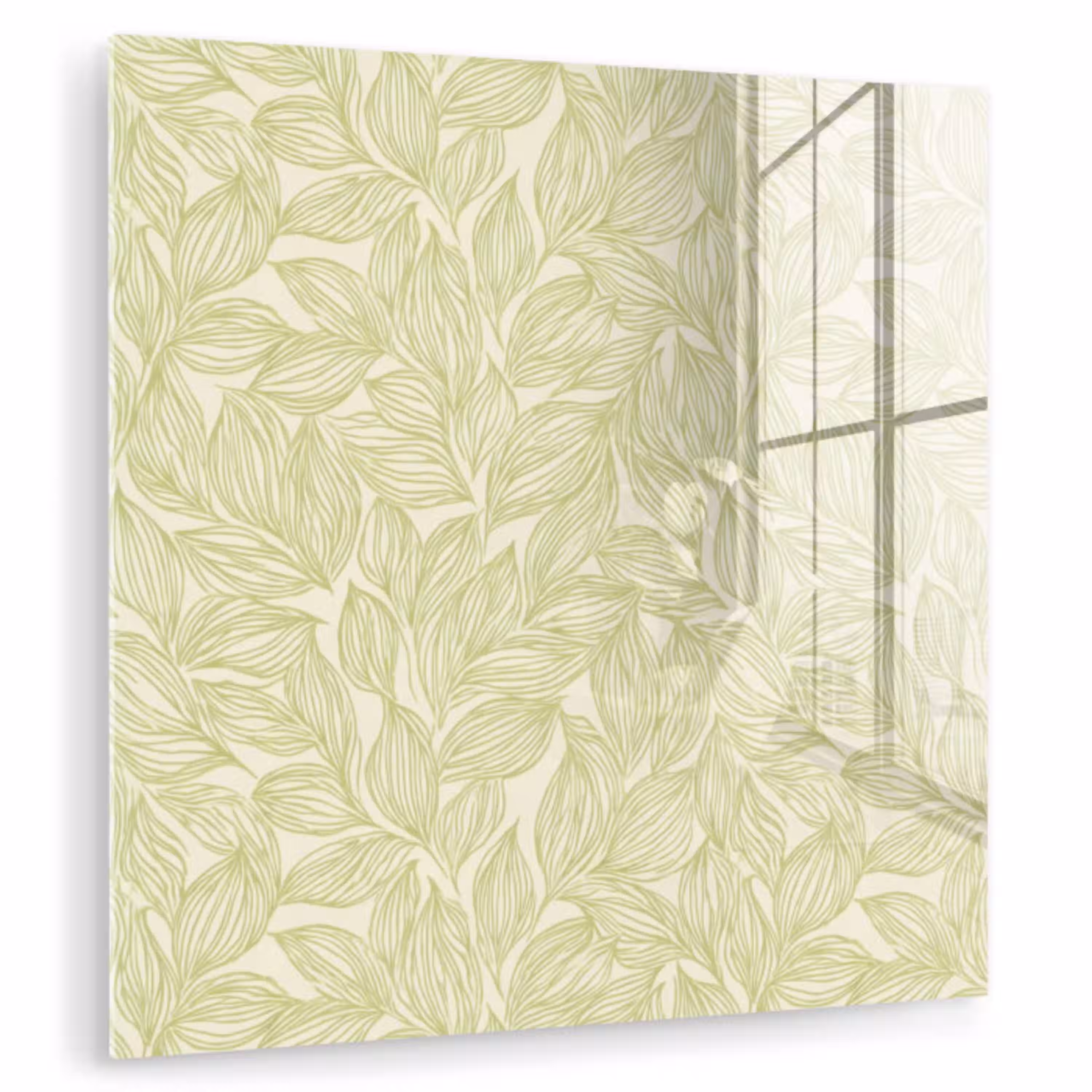 Saliegroen - Botanisch - Bladeren - Handgetekend - Patroon plexiglas 5mm klein 11 -zzzproduct_nieuw