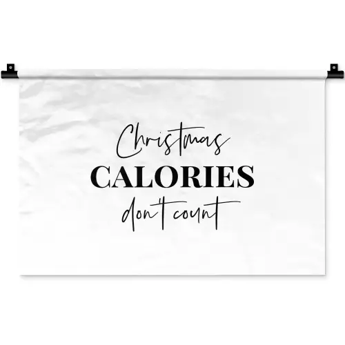 Kerst quote - Winter - Christmas calories - Wit Wandkleed katoen klein -zz3d