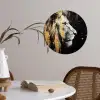 Portret - Leeuw - Abstract - Goud Wandcirkel behangsticker klein -sfeer3