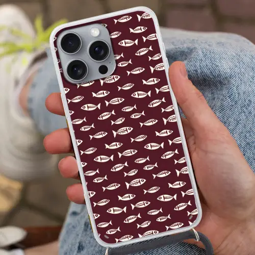 Vissen - Grafisch - Patroon - Donker Hoesje iPhone 16 Pro Max met koord klein 804 -sfeer3