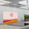 Heuvels - Oranje - Zon - Abstract keuken achterwand spatscherm klein -3d_schuin