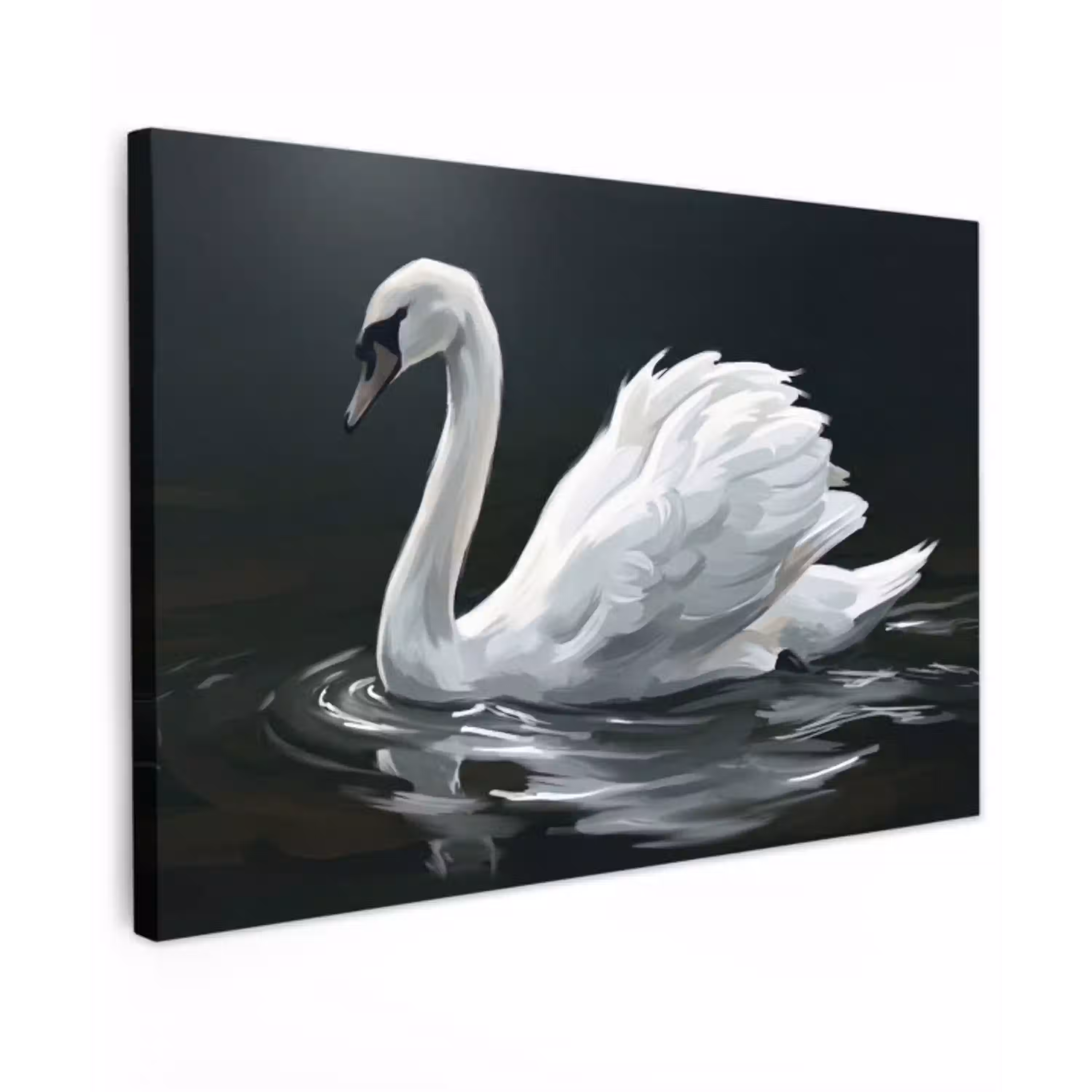 Zwaan - Water - Natuur - Realistisch - Wit Tuinposter op houten frame 2 cm dik klein -3d