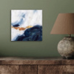 Abstract - Acryl - Blauw - Goud - Elegant aluminium wit klein -sfeer2