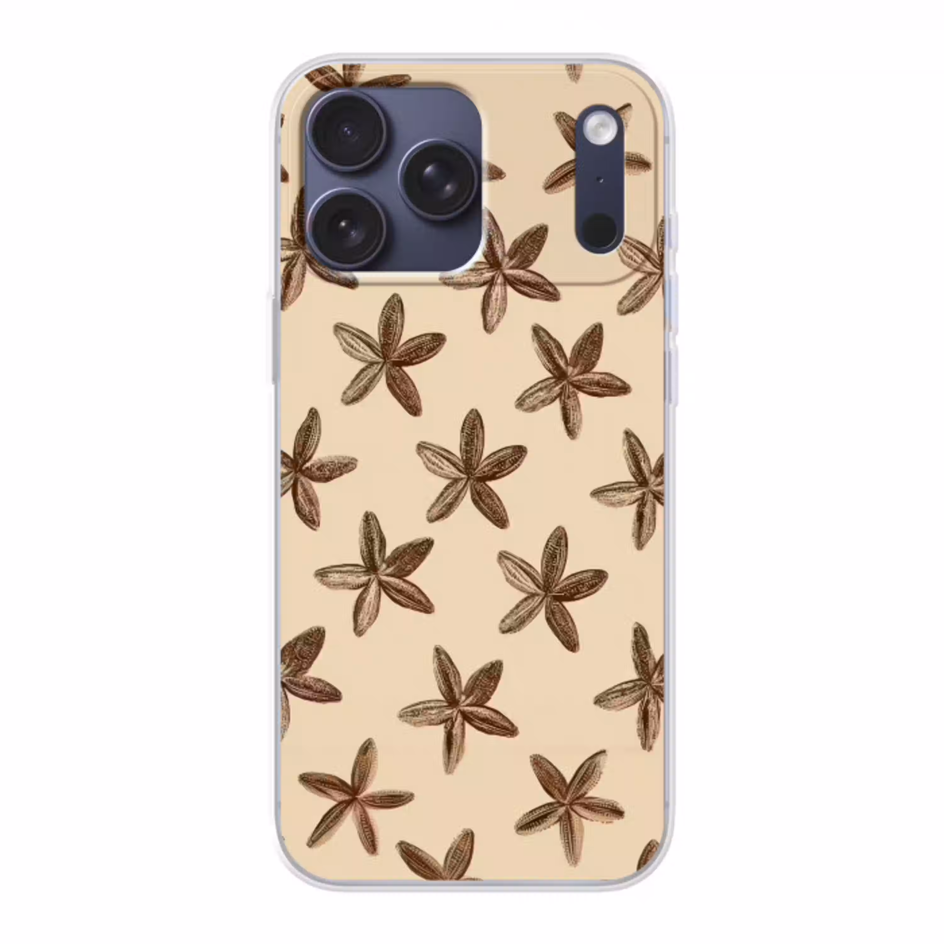 Sterren - Bruin - Natuurlijk Telefoonhoesje iPhone 17 Pro Max klein -3d