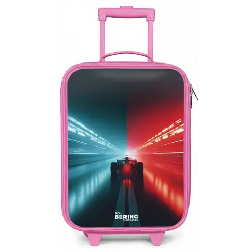 Baan - Raceauto - Neon - Rood Kinderkoffer - Roze klein -zz3dotto