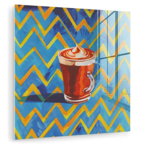 Mok - Koffie - Zigzag - Slagroom plexiglas 5mm klein -zzzproduct_nieuw