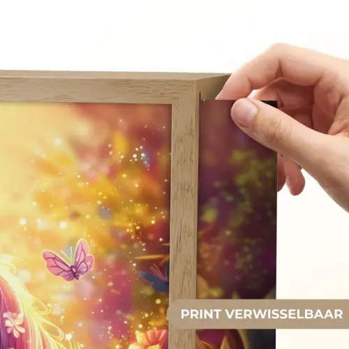 Eenhoorn - Roze - Kleurrijk - Sprookjesbos Light Box met batterij (Wandlamp kind) middel -USP_websiteprintNL