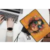 Vrouw - Bloemen - Aesthetic - Oranje laptophoes neopreen klein -bureau