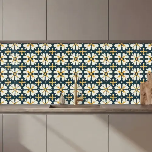 Motief - Tegel - Okergeel keuken achterwand 2 middel 871 zz_3dshopping
