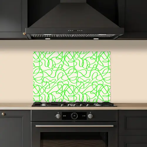 Groen - Lijnen - Abstract - Neon keuken achterwand spatscherm klein 900 -sfeer1