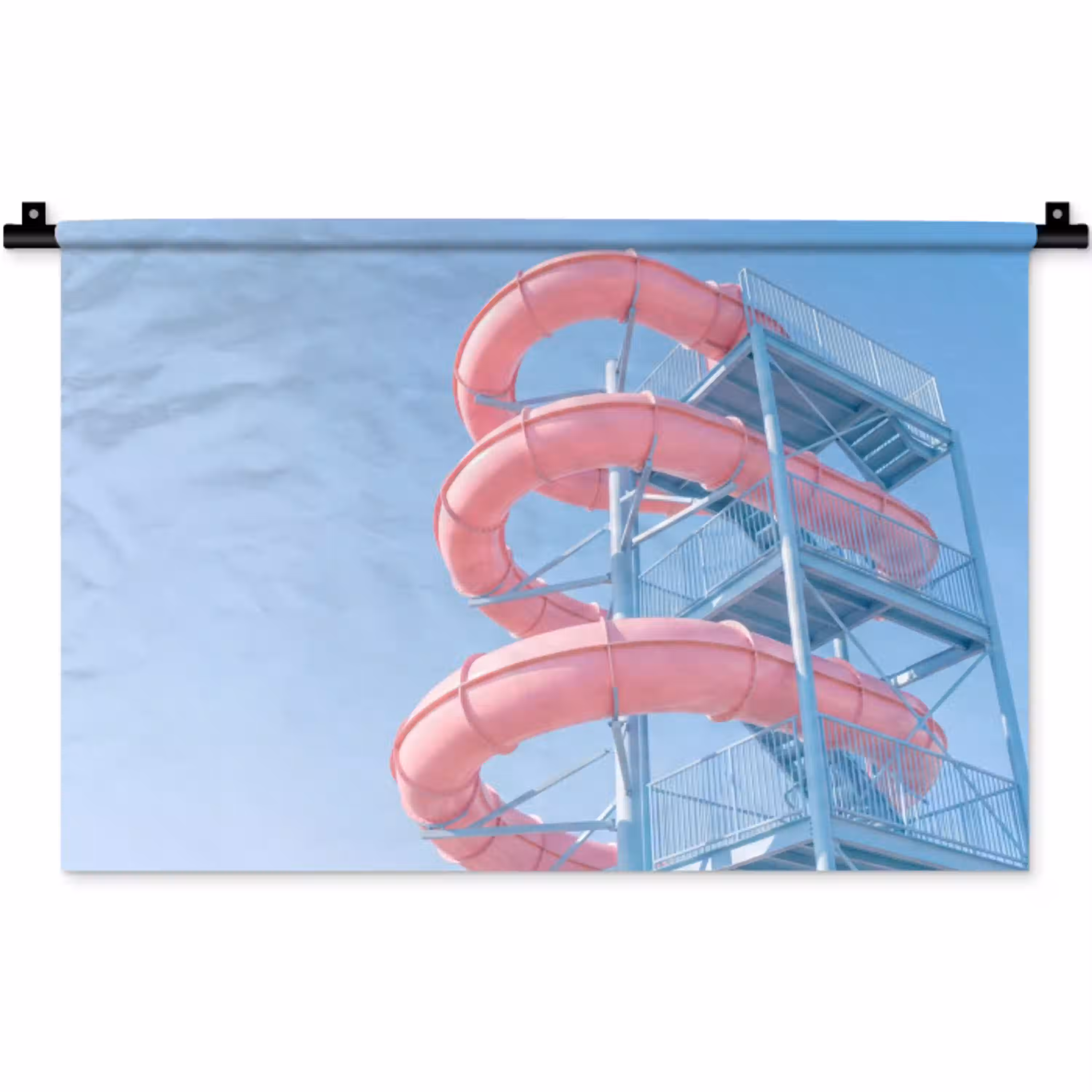 Glijbaan - Waterpark - Spiraal - Modern - Roze Wandkleed katoen klein -zz3d