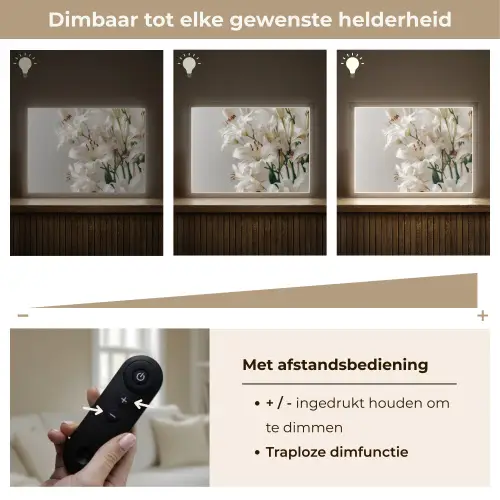 Lelies - Boekte - Wit - Meeldraden Light Box met batterij (Wandlamp) middel -USP_dimbaarNL