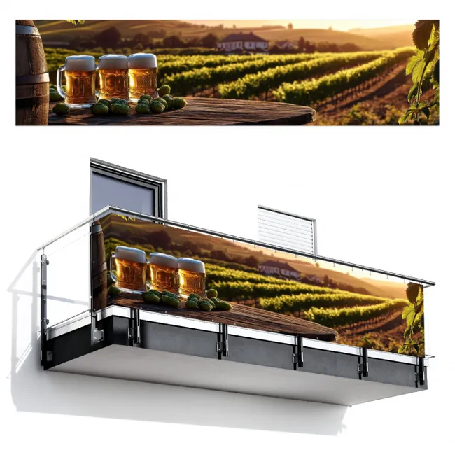 Balkonscherm - Bier - Hop - Landschap