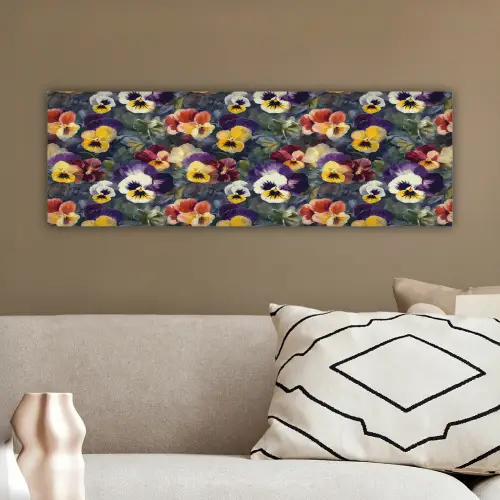 Viooltjes - Paars - Geel - Groen canvas 2cm klein 828 -sfeer3