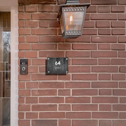 Donker hout - Modern Naambord Rechthoek middel -sfeer7-rechthoek-S