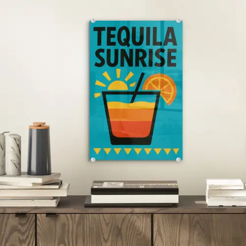 Illustratie - Tequila - Glas - Blauw plexiglas 5mm klein -sfeer1
