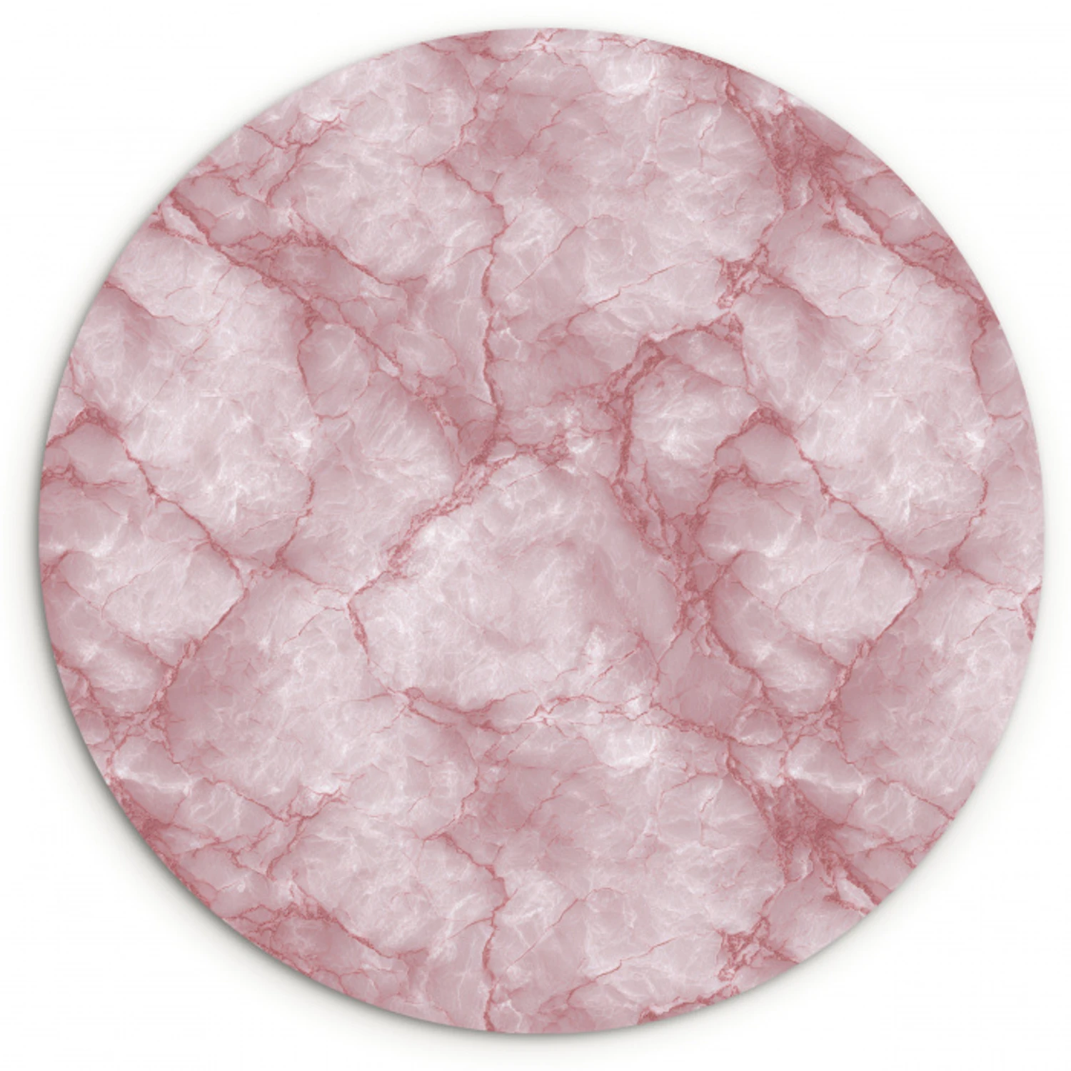 Roze - Kwartsmarmer - Aders Wandcirkel kunststof plaat 5mm dik klein 188 -3d