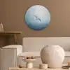 Meeuw - Wit - Zee - Mistig Akoestische PET Vilt - Rond klein -sfeer1
