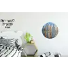 Skyline - Wolkenkrabbers - Water - Blauw Wandcirkel aluminium klein -kinderkamer