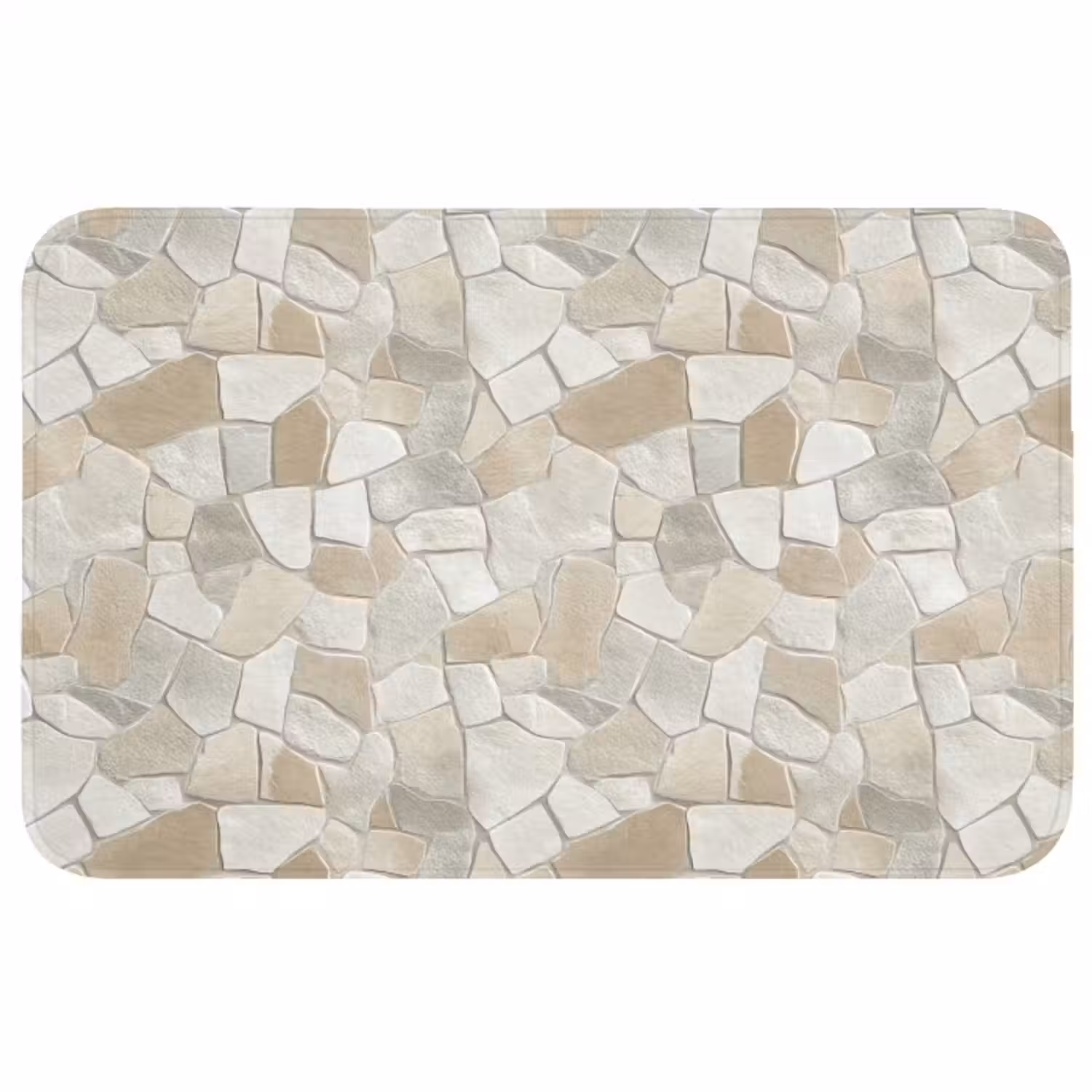 Badematte - Mosaik - Steine - Beige