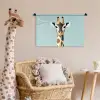 Giraffe - Illustratie - Bruin - Minimalistisch Wandkleed katoen klein -wsfeer5_kind