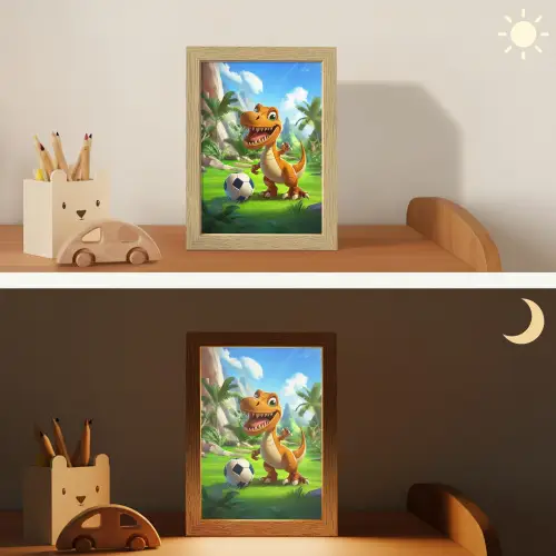 Dino - Voetbal - Groen Light Box met kabel klein -sfeer3_kind