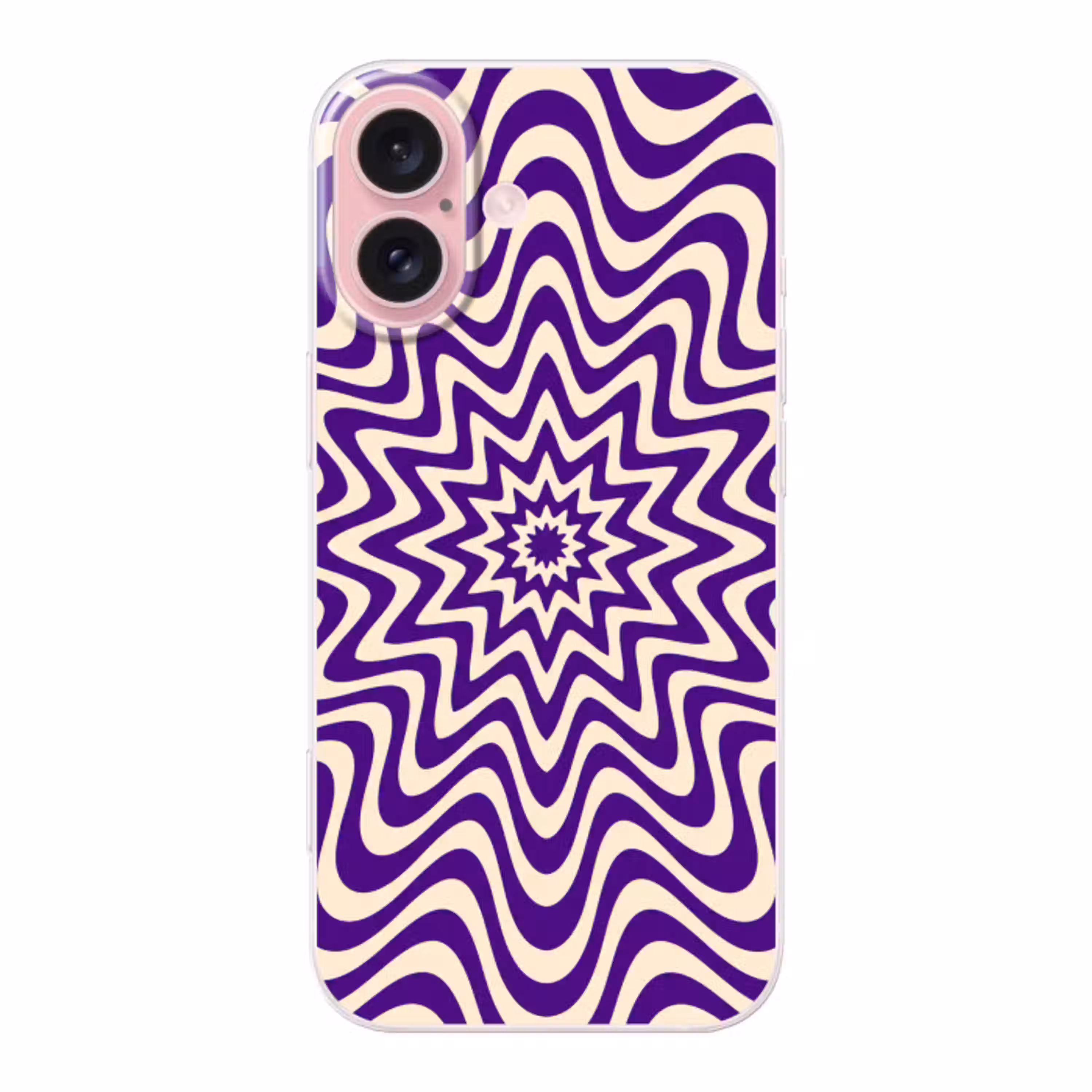 Abstract - Golven - Optisch - Modern - Paars Apple iPhone 16 klein -3d