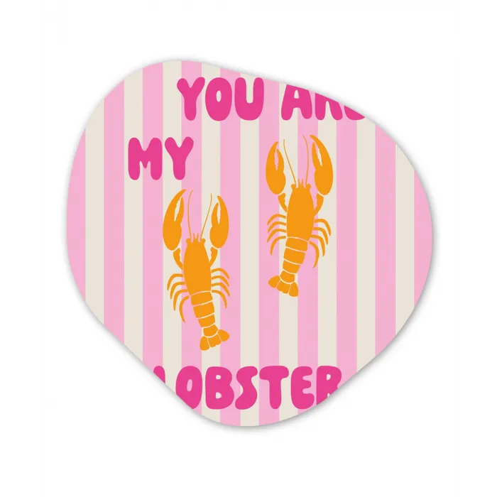 Lobster - Love - Valentijn Wandcirkel Organisch Aluminium middel -3d