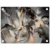 Grijs - Luxe  - Goud - Marmer tuinposter los doek klein -3d