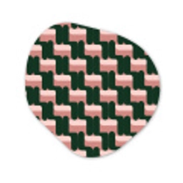 Vlechtpatroon - Groen - Roze - Geometrisch Wandcirkel Organisch Forex 3mm klein 629 -3d