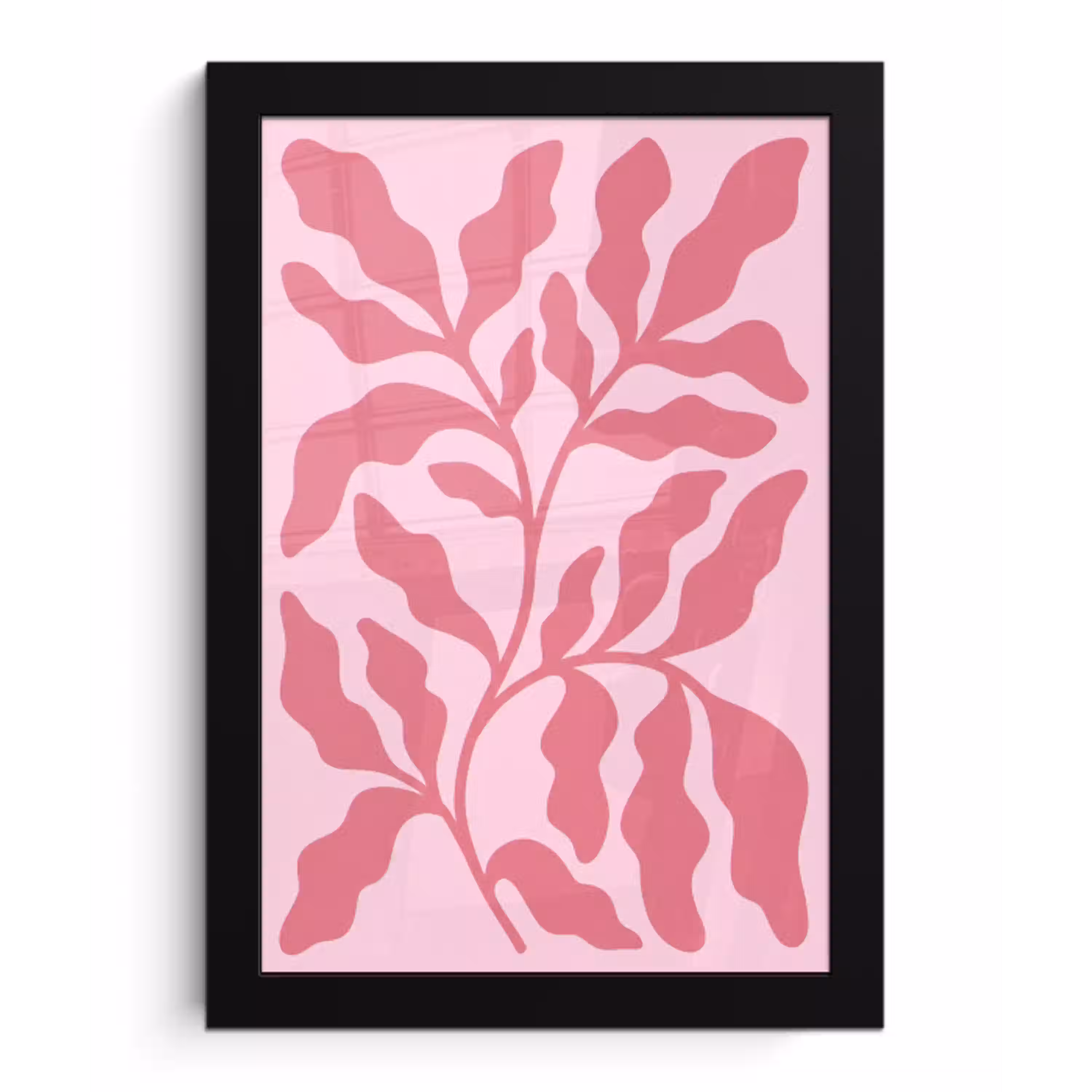Planten - Organisch - Abstract - Modern - Roze fotolijst zwart zonder passe partout klein -3d